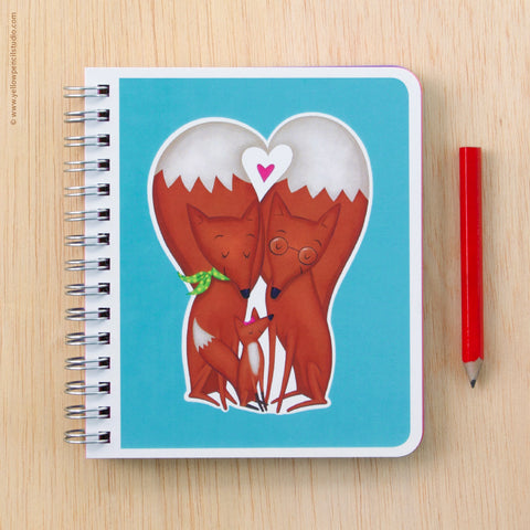 Foxy Family Spiral Notebook - Yellow Pencil Studio