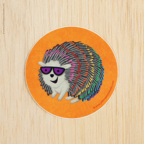 Rainbow Hedgehog Sticker - Yellow Pencil Studio