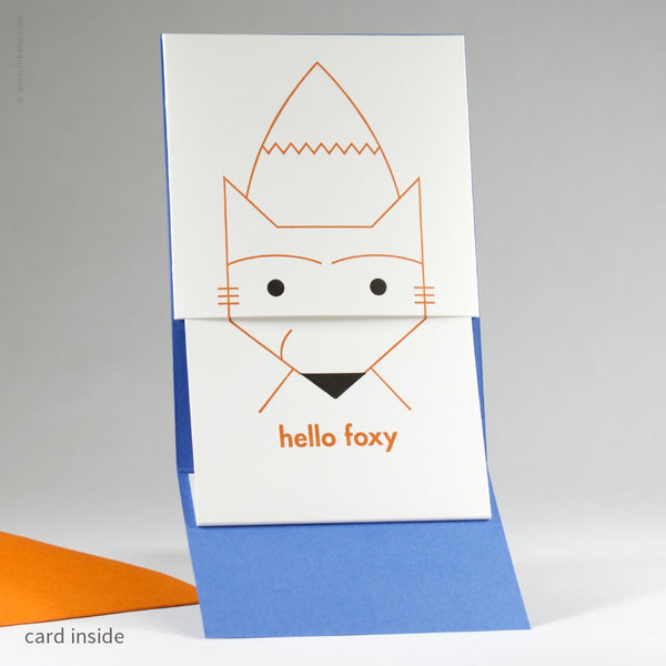 Peek-a-Boo Hello Foxy Card (#448) - Yellow Pencil Studio