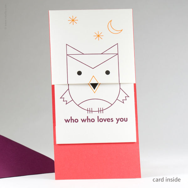 Peek-a-Boo Owl Who Who Loves You Card (#506) - Yellow Pencil Studio